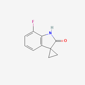 molecular formula C10H8FNO B3020358 7'-Fluorospiro[cyclopropane-1,3'-indolin]-2'-one CAS No. 872141-30-5