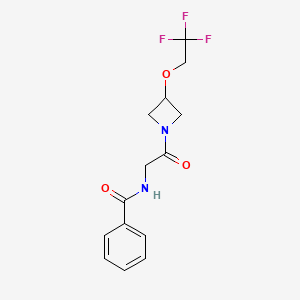 molecular formula C14H15F3N2O3 B3020364 N-(2-oxo-2-(3-(2,2,2-trifluoroethoxy)azetidin-1-yl)ethyl)benzamide CAS No. 2034246-71-2