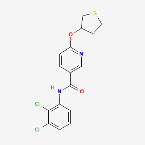 molecular formula C16H14Cl2N2O2S B3020384 N-(2,3-dichlorophenyl)-6-(thiolan-3-yloxy)pyridine-3-carboxamide CAS No. 2034237-44-8