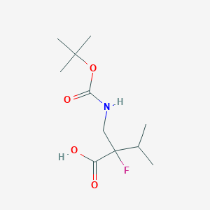 molecular formula C11H20FNO4 B3020458 2-Fluoro-3-methyl-2-[[(2-methylpropan-2-yl)oxycarbonylamino]methyl]butanoic acid CAS No. 2287316-68-9