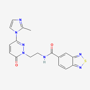 molecular formula C17H15N7O2S B3020464 N-(2-(3-(2-methyl-1H-imidazol-1-yl)-6-oxopyridazin-1(6H)-yl)ethyl)benzo[c][1,2,5]thiadiazole-5-carboxamide CAS No. 1351660-30-4
