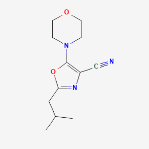 B3020472 2-(2-Methylpropyl)-5-morpholin-4-yl-1,3-oxazole-4-carbonitrile CAS No. 518351-41-2
