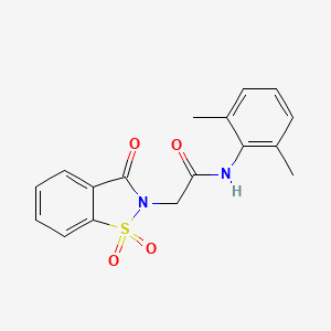 molecular formula C17H16N2O4S B3020516 N-(2,6-dimethylphenyl)-2-(1,1-dioxido-3-oxo-1,2-benzothiazol-2(3H)-yl)acetamide CAS No. 736941-85-8