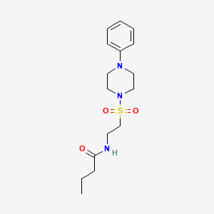 molecular formula C16H25N3O3S B3020525 N-(2-((4-phenylpiperazin-1-yl)sulfonyl)ethyl)butyramide CAS No. 897611-56-2