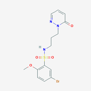 molecular formula C14H16BrN3O4S B3020552 5-bromo-2-methoxy-N-(3-(6-oxopyridazin-1(6H)-yl)propyl)benzenesulfonamide CAS No. 1203395-57-6