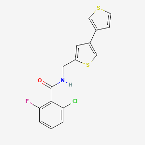 molecular formula C16H11ClFNOS2 B3020553 N-({[3,3'-bithiophene]-5-yl}methyl)-2-chloro-6-fluorobenzamide CAS No. 2379986-26-0