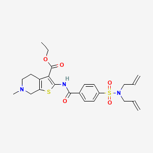 molecular formula C24H29N3O5S2 B3020557 ethyl 2-(4-(N,N-diallylsulfamoyl)benzamido)-6-methyl-4,5,6,7-tetrahydrothieno[2,3-c]pyridine-3-carboxylate CAS No. 449766-93-2