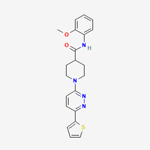 molecular formula C21H22N4O2S B3020581 N-(2-methoxyphenyl)-1-[6-(thiophen-2-yl)pyridazin-3-yl]piperidine-4-carboxamide CAS No. 1029761-48-5