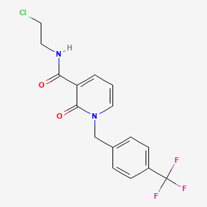 molecular formula C16H14ClF3N2O2 B3020596 N-(2-chloroethyl)-2-oxo-1-[[4-(trifluoromethyl)phenyl]methyl]pyridine-3-carboxamide CAS No. 338977-44-9