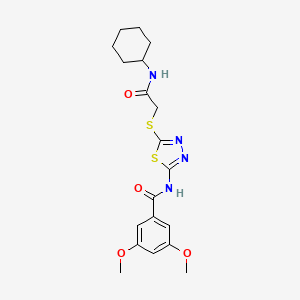 N-(5-((2-(cyclohexylamino)-2-oxoethyl)thio)-1,3,4-thiadiazol-2-yl)-3,5-dimethoxybenzamide
