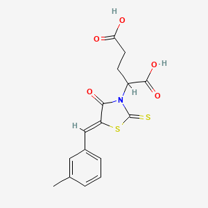 2-[(5Z)-5-[(3-methylphenyl)methylidene]-4-oxo-2-sulfanylidene-1,3-thiazolidin-3-yl]pentanedioic acid