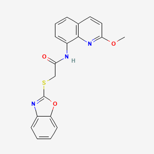 molecular formula C19H15N3O3S B3020688 2-(1,3-benzoxazol-2-ylsulfanyl)-N-(2-methoxyquinolin-8-yl)acetamide CAS No. 1226445-76-6