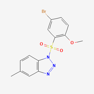 molecular formula C14H12BrN3O3S B3020709 1-(5-Bromo-2-methoxyphenyl)sulfonyl-5-methylbenzotriazole CAS No. 2248869-22-7