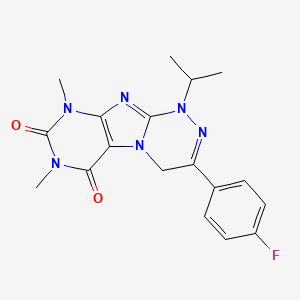 molecular formula C18H19FN6O2 B3020711 3-(4-fluorophenyl)-1-isopropyl-7,9-dimethyl-7,9-dihydro-[1,2,4]triazino[3,4-f]purine-6,8(1H,4H)-dione CAS No. 898410-51-0