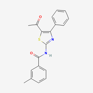 molecular formula C19H16N2O2S B3020716 N-(5-acetyl-4-phenyl-1,3-thiazol-2-yl)-3-methylbenzamide CAS No. 391221-28-6