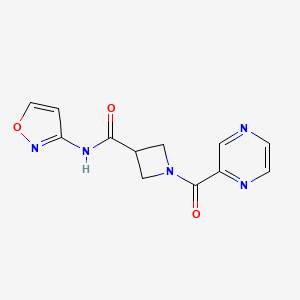molecular formula C12H11N5O3 B3020721 N-(1,2-OXAZOL-3-YL)-1-(PYRAZINE-2-CARBONYL)AZETIDINE-3-CARBOXAMIDE CAS No. 1421472-52-7