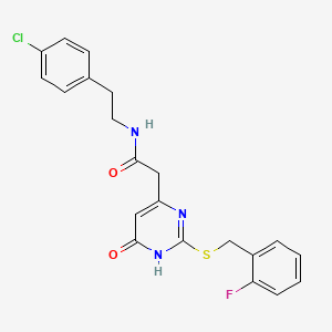N-(4-chlorophenethyl)-2-(2-((2-fluorobenzyl)thio)-6-oxo-1,6-dihydropyrimidin-4-yl)acetamide