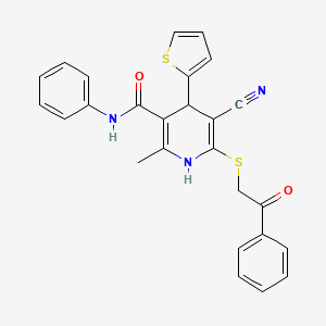 5-cyano-2-methyl-6-[(2-oxo-2-phenylethyl)sulfanyl]-N-phenyl-4-(thiophen-2-yl)-1,4-dihydropyridine-3-carboxamide