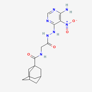 N-[2-[2-(6-amino-5-nitropyrimidin-4-yl)hydrazinyl]-2-oxoethyl]adamantane-1-carboxamide
