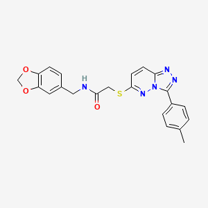 N-(benzo[d][1,3]dioxol-5-ylmethyl)-2-((3-(p-tolyl)-[1,2,4]triazolo[4,3-b]pyridazin-6-yl)thio)acetamide