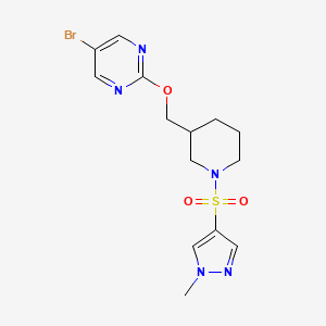 5-Bromo-2-[[1-(1-methylpyrazol-4-yl)sulfonylpiperidin-3-yl]methoxy]pyrimidine