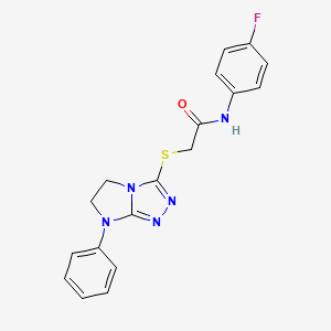 N-(4-fluorophenyl)-2-((7-phenyl-6,7-dihydro-5H-imidazo[2,1-c][1,2,4]triazol-3-yl)thio)acetamide