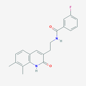 N-(2-(7,8-dimethyl-2-oxo-1,2-dihydroquinolin-3-yl)ethyl)-3-fluorobenzamide