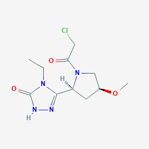 3-[(2S,4S)-1-(2-Chloroacetyl)-4-methoxypyrrolidin-2-yl]-4-ethyl-1H-1,2,4-triazol-5-one