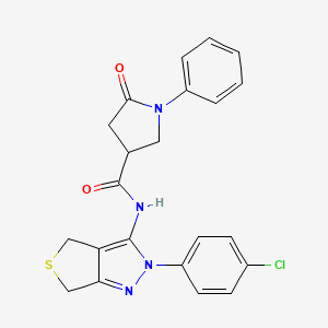 N-(2-(4-chlorophenyl)-4,6-dihydro-2H-thieno[3,4-c]pyrazol-3-yl)-5-oxo-1-phenylpyrrolidine-3-carboxamide