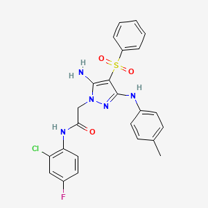 2-(5-amino-4-(phenylsulfonyl)-3-(p-tolylamino)-1H-pyrazol-1-yl)-N-(2-chloro-4-fluorophenyl)acetamide
