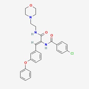 (Z)-4-chloro-N-(3-((2-morpholinoethyl)amino)-3-oxo-1-(3-phenoxyphenyl)prop-1-en-2-yl)benzamide
