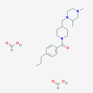 (4-((2,4-Dimethylpiperazin-1-yl)methyl)piperidin-1-yl)(4-propylphenyl)methanone diformate