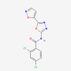 2,4-dichloro-N-(5-(isoxazol-5-yl)-1,3,4-oxadiazol-2-yl)benzamide