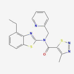 N-(4-ethylbenzo[d]thiazol-2-yl)-4-methyl-N-(pyridin-2-ylmethyl)-1,2,3-thiadiazole-5-carboxamide