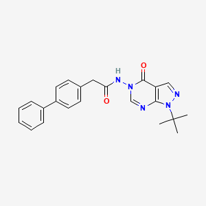2-([1,1'-biphenyl]-4-yl)-N-(1-(tert-butyl)-4-oxo-1H-pyrazolo[3,4-d]pyrimidin-5(4H)-yl)acetamide