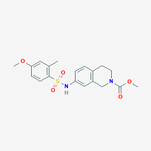 molecular formula C19H22N2O5S B3020806 methyl 7-(4-methoxy-2-methylphenylsulfonamido)-3,4-dihydroisoquinoline-2(1H)-carboxylate CAS No. 1448067-24-0