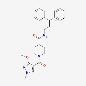 N-(3,3-diphenylpropyl)-1-(3-methoxy-1-methyl-1H-pyrazole-4-carbonyl)piperidine-4-carboxamide