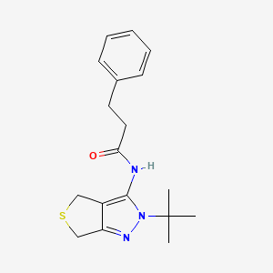 N-(2-tert-butyl-4,6-dihydrothieno[3,4-c]pyrazol-3-yl)-3-phenylpropanamide