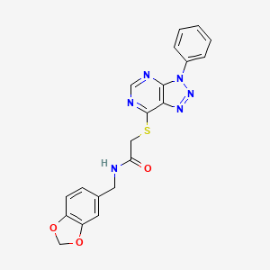 N-(benzo[d][1,3]dioxol-5-ylmethyl)-2-((3-phenyl-3H-[1,2,3]triazolo[4,5-d]pyrimidin-7-yl)thio)acetamide
