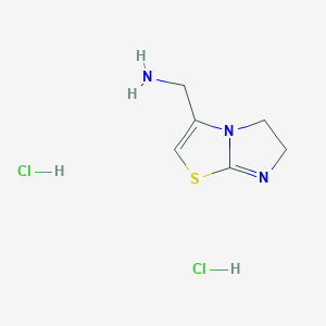 molecular formula C6H11Cl2N3S B3020828 (5,6-Dihydroimidazo[2,1-b][1,3]thiazol-3-ylmethyl)amine dihydrochloride CAS No. 940292-36-4
