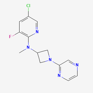 molecular formula C13H13ClFN5 B3020830 5-Chloro-3-fluoro-N-methyl-N-(1-pyrazin-2-ylazetidin-3-yl)pyridin-2-amine CAS No. 2415551-78-7