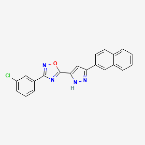 molecular formula C21H13ClN4O B3020833 3-(3-chlorophenyl)-5-[3-(2-naphthyl)-1H-pyrazol-5-yl]-1,2,4-oxadiazole CAS No. 1094605-83-0