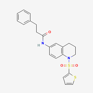 3-phenyl-N-(1-(thiophen-2-ylsulfonyl)-1,2,3,4-tetrahydroquinolin-6-yl)propanamide