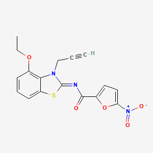 molecular formula C17H13N3O5S B3020839 N-[(2Z)-4-ethoxy-3-(prop-2-yn-1-yl)-2,3-dihydro-1,3-benzothiazol-2-ylidene]-5-nitrofuran-2-carboxamide CAS No. 868377-78-0