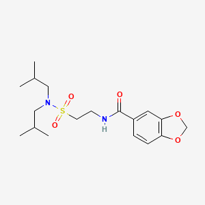 N-(2-(N,N-diisobutylsulfamoyl)ethyl)benzo[d][1,3]dioxole-5-carboxamide