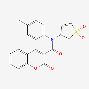 molecular formula C21H17NO5S B3020845 N-(1,1-dioxido-2,3-dihydrothiophen-3-yl)-2-oxo-N-(p-tolyl)-2H-chromene-3-carboxamide 