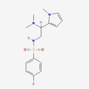 molecular formula C15H20FN3O2S B3020848 N-(2-(dimethylamino)-2-(1-methyl-1H-pyrrol-2-yl)ethyl)-4-fluorobenzenesulfonamide CAS No. 1049372-96-4