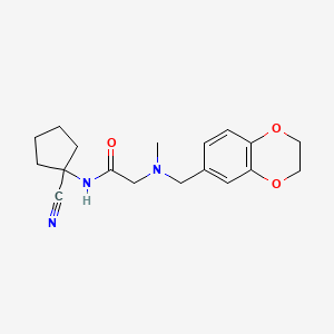 molecular formula C18H23N3O3 B3020855 N-(1-cyanocyclopentyl)-2-{[(2,3-dihydro-1,4-benzodioxin-6-yl)methyl](methyl)amino}acetamide CAS No. 1209928-50-6