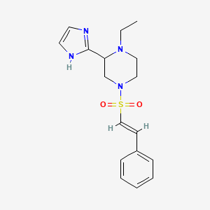 molecular formula C17H22N4O2S B3020882 1-Ethyl-2-(1H-imidazol-2-yl)-4-[(E)-2-phenylethenyl]sulfonylpiperazine CAS No. 2111905-37-2