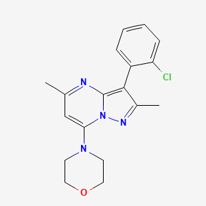molecular formula C18H19ClN4O B3020886 4-[3-(2-Chlorophenyl)-2,5-dimethylpyrazolo[1,5-a]pyrimidin-7-yl]morpholine CAS No. 900286-57-9